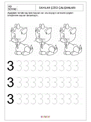 okul öncesi 1 sayısı çizgi çalışması